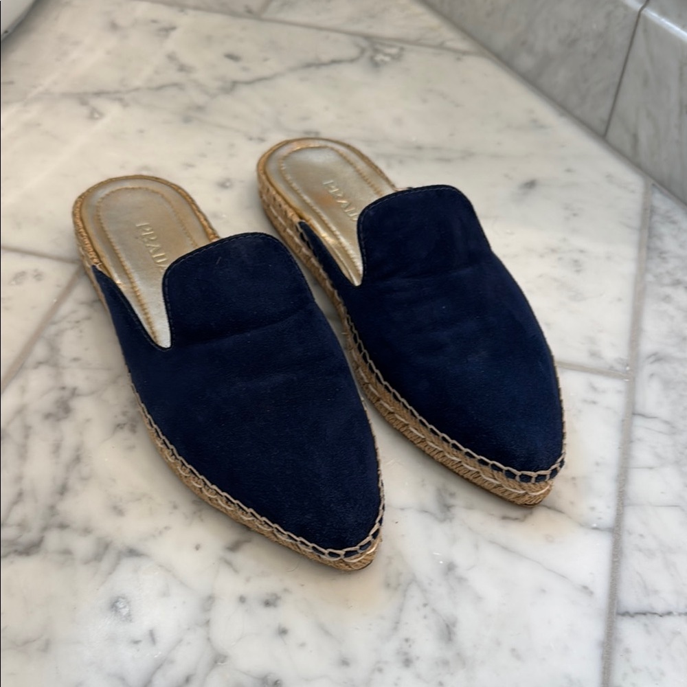 Prada Espadrille Mules Slides